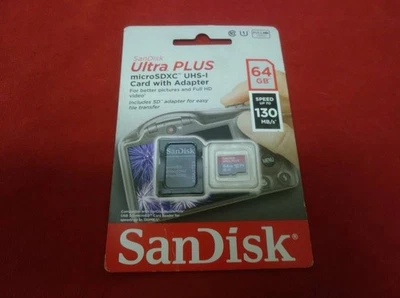 SanDisk Ultra Plus 64GB Micro SD Card Class 10, V10, 150MB/s, microSDXC, UHS-I - Image 1 of 2