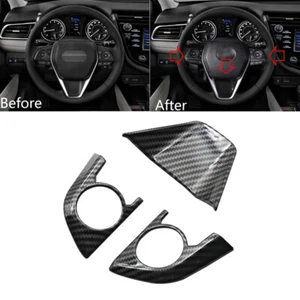 For Toyota Camry 2018-2023 Carbon Fiber Car Interior Steering Wheel frame Cover - Picture 1 of 8