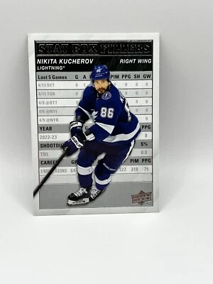 23/24 UD SERIES 1 NIKITA KUCHEROV STAT BOX FILLERS GOLD PARALLEL INSERT #1 - Image 1 of 2