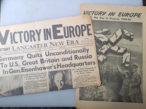 Lancaster PA New Era 7. Mai 1945 Ausgabe - Sieg in Europa, VE - Bild 1 von 2