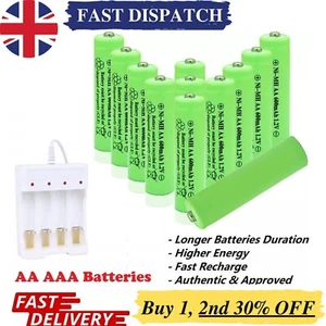 12X AA AAA Rechargeable Solar Light Batteries 600mAh 400mAh 300mAh NiMH 1.2V UK - Picture 1 of 16