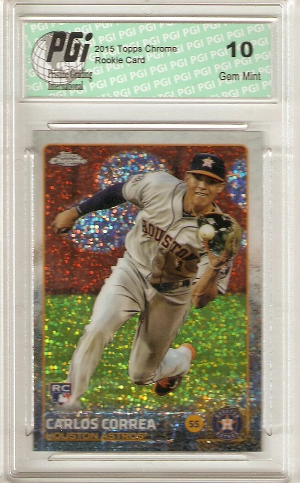 Carlos Correa 2015 Topps Chrome #US174 Pulsar Refractor Rookie Card PGI 10 - Image 1 of 1