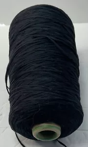 Lucci Yarns Cotton Tape Yarn Cone Unit of 1 Mercerized Black New - Picture 1 of 3