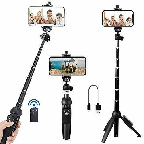 Portable 40 Inch Aluminum Alloy Selfie Stick Phone Tripod with Wireless R... New - Image 1 of 1