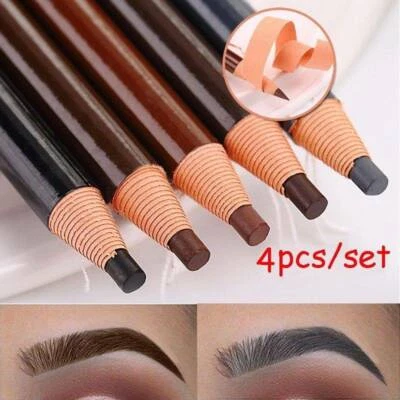 4Pcs Waterproof Microblading Eyebrow Peel-off Pencils Makeup Eye Brow Cosmetics - Image 1 of 4