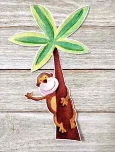 monkey jungle palm tree sticker wall safe left 6.5 inch 1pc - Picture 1 of 2