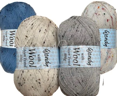 Wendy Aran With Wool Tweed Knitting Crochet Yarn Wool - 400g Balls - Image 1 of 4