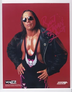 Bret Hitman Heart Hand Signed Promo Photo 8x10 (WCW, NWO) Photo File - Picture 1 of 3