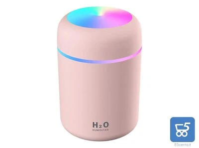 Mini Umidificatore da Scrivania Casa Ufficio Spegnimento Automatico USB Rosa - Immagine 1 di 3