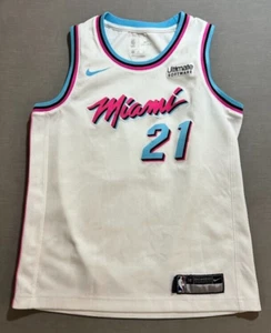 Miami Heat Whiteside #21 Nike Vice City Jersey Boys M White Sleeveless. - Picture 1 of 13