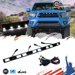 Set White LED Front Grille Lights Black Lamp Assembly For 2012-15 Toyota Tacoma - Picture 1 of 11