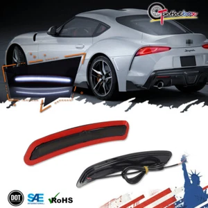 JDM Style Smoke White Rear SideMarker Signal Lights For 2020-24 Toyota GR Supra - Picture 1 of 10