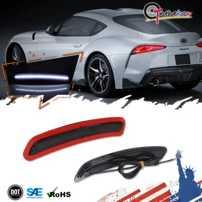 JDM Style Smoke White Rear SideMarker Signal Lights For 2020-24 Toyota GR Supra - Image 1 of 4