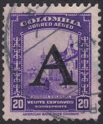 1950 Colombia SC# C189 - Colonial Bogota - Overprint - Used Foto 1 de 2