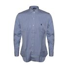 Polo Ralph Lauren Men SLIM Fit 100% Cotton Stretch Oxford Sport Shirt, BLUE STRI