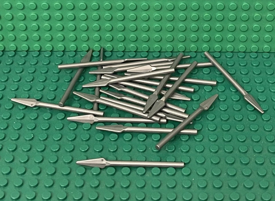 Lego 25 Pieces Flat Silver Pike / Spear,Flat End / Castle Mini Figures Weapon - Image 1 of 1