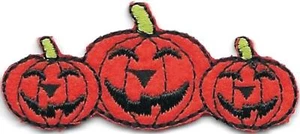 2" inch Halloween Pumpkin Jack o Lantern Trio Embroidered Patch - Picture 1 of 1