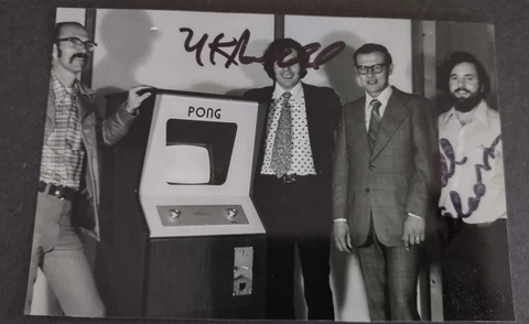 NOLAN BUSHNELL ALLAN ALCORN PONG VINTAGE VIDEO GAME CREATORS SIGNED 4X6 PHOTO Cover