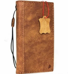 Genuine Vintage Leather Case for OnePlus 5 Book Wallet Cover Slim Handmade Soft - Picture 1 of 7