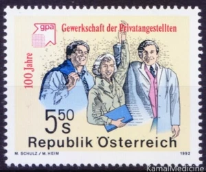 Austria 1992 MNH, Centenary of the Labour Union of Private Employees   [Cw] - Picture 1 of 1