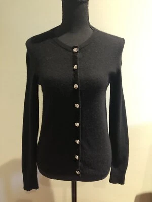 100% Ladies Cashmere Cardigan Sweater Color Black - Image 1 of 3