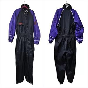 Men's Motorcycle Rain Wet Weather Jumpsuit Size XL Full Body Waterproof Hi Vis - Foto 1 di 14