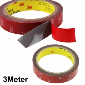 3Meter Automotive Acrylic Plus Double Sided Attachment Tape Car Auto Truck Van - Picture 1 of 11
