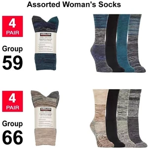 7771045 Kirkland Signature Ladies Merino Wool blend crew sock size 6-10,  4 pair - Picture 1 of 7