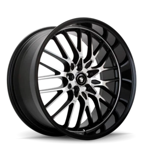 20x8.5 +40 Konig Lace 5x114.3 Black/Machine Spoke Wheels (Set of 4) - Picture 1 of 2