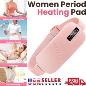 Electric Heating Menstrual Vibration Pad Belt For Period Pain Relief Cramps USB - Picture 1 of 19