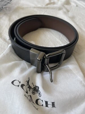 Brand New With Bag Coach Cut To Size Reversible Belt. Black/Brown Reversible. - Image 1 of 4