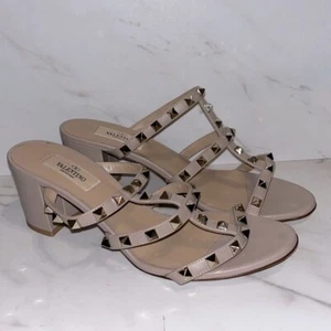 NUEVO Valentino Garavani Rockstud 60 Cuero Mules Tacones Talla 38.5 - Imagen 1 de 11