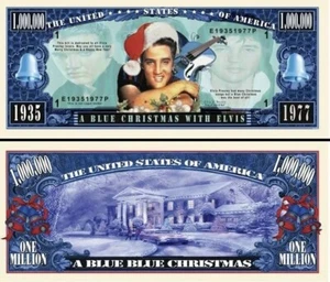 ✅ 100 Stück Elvis Presley Blue Christmas 1 Million Dollar Schein Neuheit Geld ✅ - Bild 1 von 6
