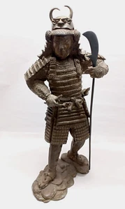 Beautiful Vintage 18" Bronze Casting Of Japanese Fighting Samurai In Full Dress - Picture 1 of 8