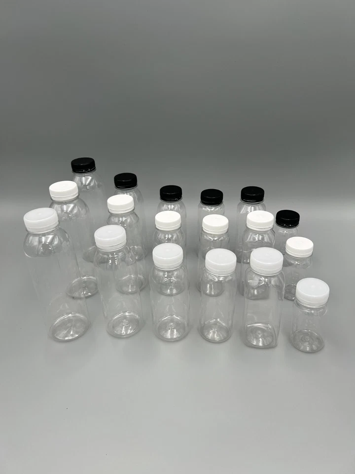 120ml 200ml 250ml 330ml 500ml Plastic Fruit Juice Smoothie Bottles with Caps - Image 1 of 1