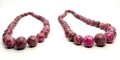 Deep Blue and Purple FOSSIL JASPER Graduated From 8 mm to 18 mm Ready To Be Made - Image 1 of 3