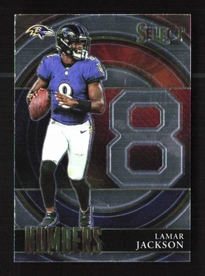 2021 Panini Select Numbers Lamar Jackson Baltimore Ravens #SN-5 *A* - Image 1 of 2