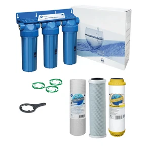 3 Stufen 10" Wasseraufbereiter Entchlorer und Enthärtungsfilter Set 3/4" - Bild 1 von 1