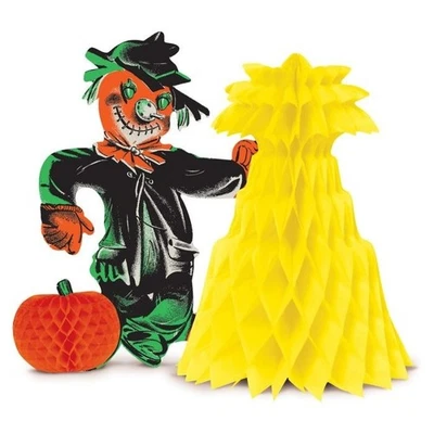 Halloween Scarecrow Tissue Paper Centerpiece Classic Vintage Style by Beistle - Image 1 of 4