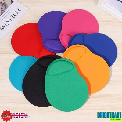 ANTI-SLIP MOUSE PAD MAT WITH FOAM WRIST SUPPORT PC & LAPTOP UK SELLER - Image 1 of 4