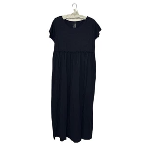 Natural Life Melanie Maxi Dress Empire Waist Boho Cotton Sz L Charcoal Gray NWT - Picture 1 of 6