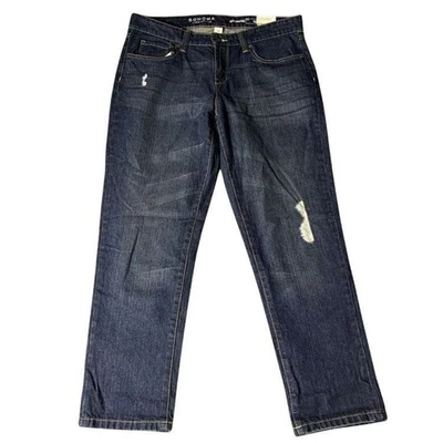 Sonoma Boyfriend Distressed Dark Wash Denim Jeans Casual Straight Leg Size 10 - Image 1 of 4