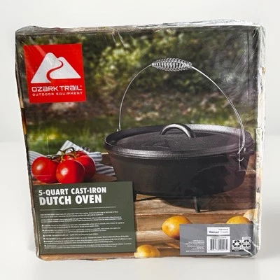 5 quart Cast Iron - Cooking Pot- Dutch Oven Lid Pre Seasoned Ozark Trail - New - Image 1 of 4