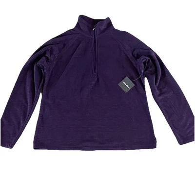 Chaqueta para mujer Eddie Bauer de vellón rápido 1/4 cremallera talla mediana pulóver púrpura nueva con etiquetas Foto 1 de 4