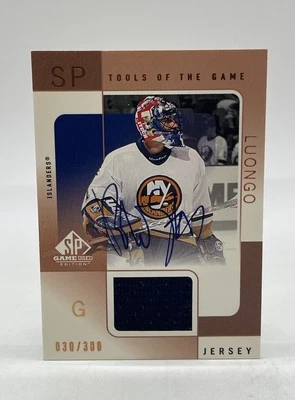 2001 UD SP Game Used Tools Of The Game Roberto Luongo A-RL Jersey Auto #030/300 - Image 1 of 4
