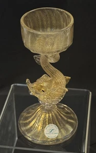 Arquímedes Seguso Attr. Candelabro de vidrio con delfín - Imagen 1 de 6