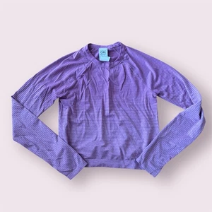 Athleta Girl Shirt Size Medium 8/10 Pink Striped LongSleeve Thumbholes Active - Picture 1 of 5