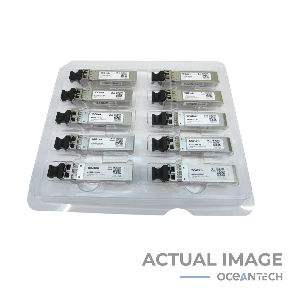 Lote de 10 módulos transceptores 10x 10Gtek AXS85-192-M3 10Gbps SFP+SR 850nm 300m Foto 1 de 4