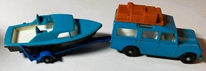 1967 MATCHBOX Lesney No. 12 LAND ROVER SAFARI! with Brown Luggage And No9 Boat - Picture 1 of 21
