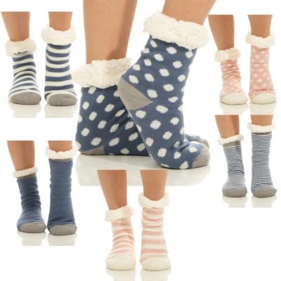 Hat Socks Ladies Cosy Socks Socks Slippers ABS Stockings Teddy Fur 46 - Image 1 of 4